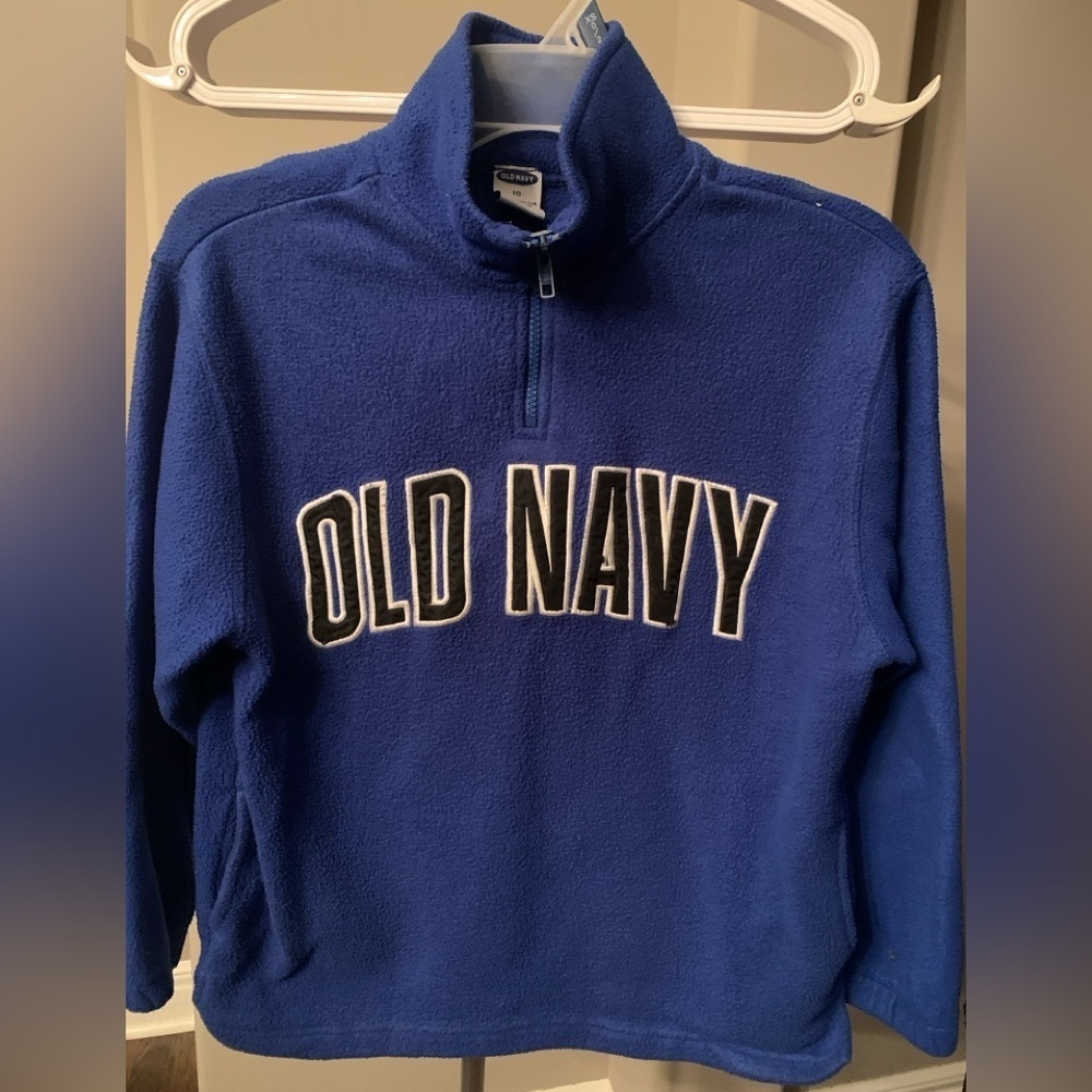Old Navy Blue Quarter Zip up sweatshirt in size 10 kids.